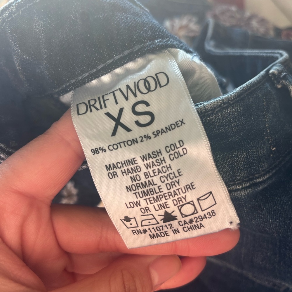 Driftwood Floral Embroidered Blue Jeans Maxi Skirt - Picture 4 of 6